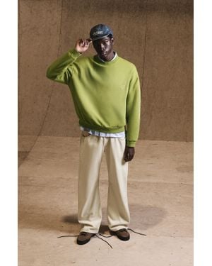 Pull&Bear Sweater Met Geborduurde Sterren - Groen