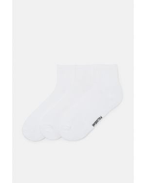 Pull&Bear Confezione 3 Calzini A Gamba Media - Bianco