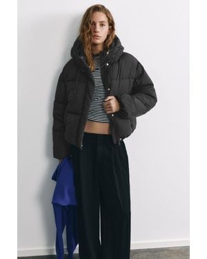 Pull&Bear Kort Gewatteerd Jack - Blauw