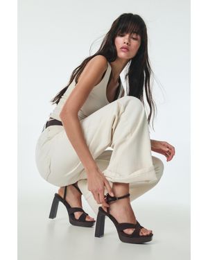 Pull&Bear Sandalen Met Plateauzool En Hak - Wit