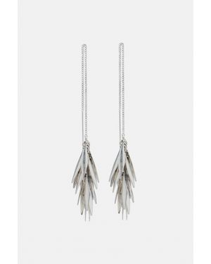 Pull&Bear Boucles D'Oreilles Pendantes Feuilles - Blanc