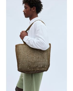 Pull&Bear Borsa Shopper Intrecciata - Bianco