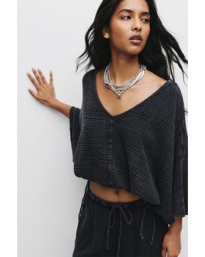 Pull&Bear Chemisier Rustique Texturé - Noir