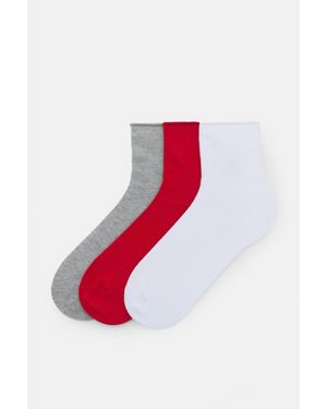 Pull&Bear 3-Pack Basic Sokken - Rood