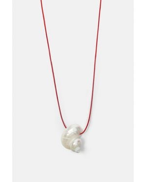 Pull&Bear Collana Con Ciondolo A Conchiglia - Bianco