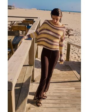 Pull&Bear Pantalon Crochet À Fleurs - Neutre