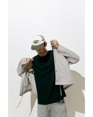Pull&Bear Lichtgewicht Geruit Jack Met Capuchon - Zwart