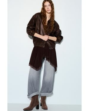 Pull&Bear Bottines À Talon En Cuir - Noir