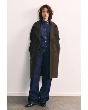 Pull&Bear Cappotto Di Panno Doppiopetto - Blu