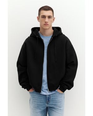 Pull&Bear Felpa Con Cappuccio E Zip - Nero