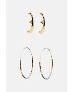 Pull&Bear Confezione Di Orecchini Asimmetrici - Bianco