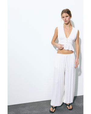 Pull&Bear Pantaloni Da Gaucho - Bianco