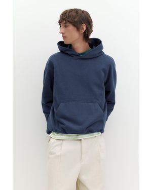 Pull&Bear Felpa Stwd Boxy Con Cappuccio - Blu
