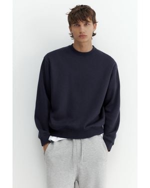 Pull&Bear Sweat Col Rond Relaxed - Bleu
