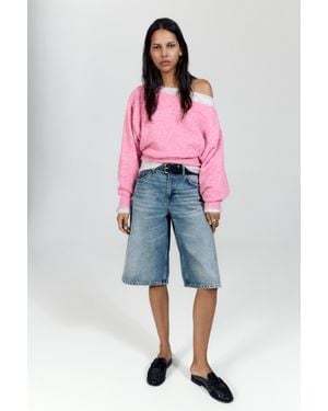 Pull&Bear Asymmetrische Gebreide Trui - Rood