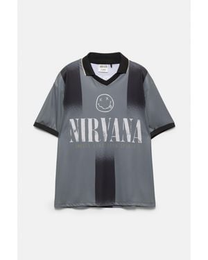 Pull&Bear Maglietta Da Calcio Nirvana - Grigio