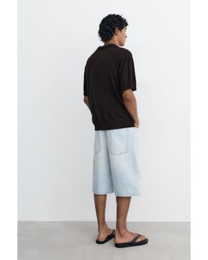 Pull&Bear Polo Texture Éponge - Noir