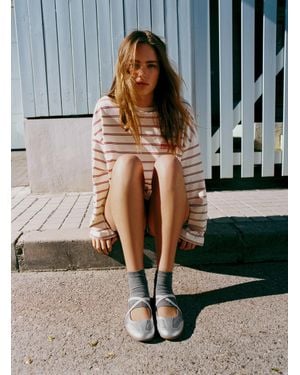Pull&Bear Ballerines Sportives Métallisées - Gris