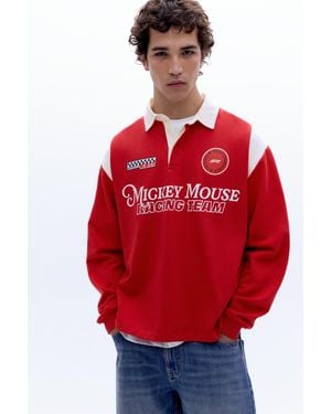 Pull&Bear Disney X F1 Polo Met Lange Mouw - Rood