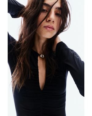 Pull&Bear Body Manches Longues Fronces - Noir