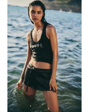 Pull&Bear Mini Short Satinato Con Fibbia - Blu
