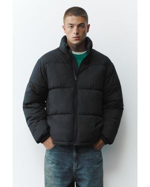 Pull&Bear Veste Matelassée Col Montant - Noir