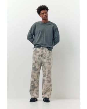 Pull&Bear Pantaloni Gamba Larga Con Stampa - Grigio