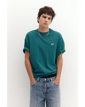 Pull&Bear T-Shirt Boxy Logo Stwd - Verde
