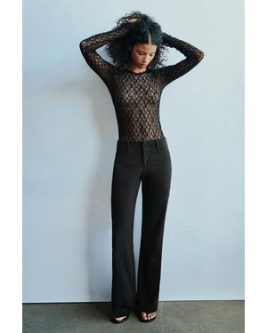 Pull&Bear Pantaloni A Campana Con Passanti - Nero