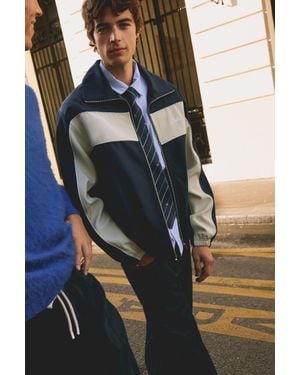 Pull&Bear Veste Zippée À Panneaux - Bleu