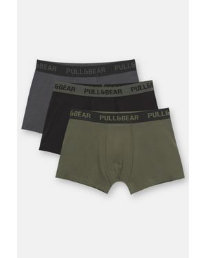 Pull&Bear Pacco 3 Boxer - Verde