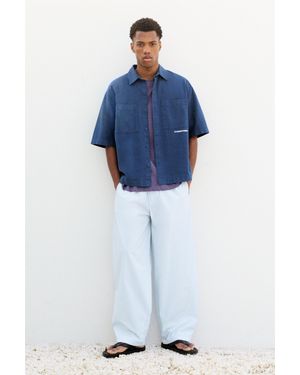Pull&Bear Pantalon Style Pyjama Relaxed Fit À Rayures - Bleu