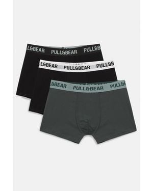 Pull&Bear Pack 3 Boxer - Nero