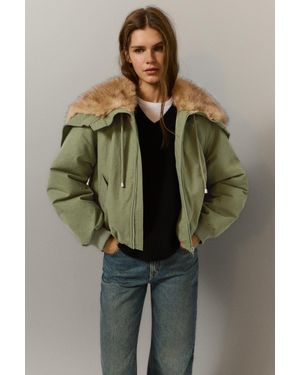 Pull&Bear Parka Con Collo - Verde