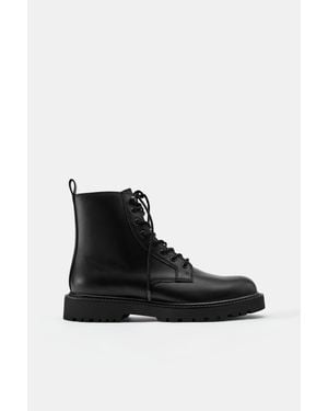 Pull&Bear Stivali Con Lacci - Nero