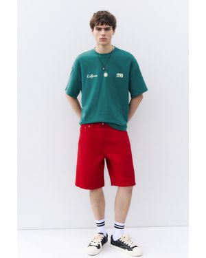 Pull&Bear T-Shirt Boxy Stwd - Rouge