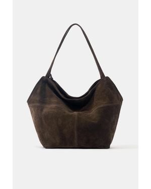 Pull&Bear Shopper Van Leer - Zwart