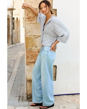 Pull&Bear Cardigan A Maniche Corte - Blu