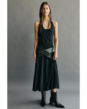 Pull&Bear Enkellaarsjes Met Brede Hak - Grijs