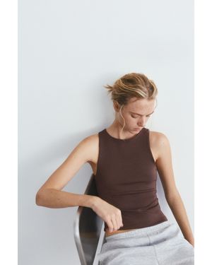 Pull&Bear Soft Touch Tanktop - Bruin