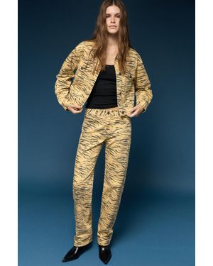 Pull&Bear Straight Jeans Met Dierenprint - Blauw