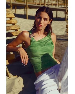Pull&Bear Top Drapé Asymétrique - Vert