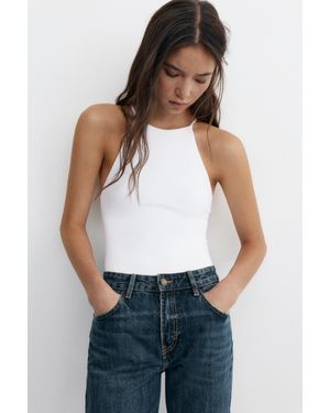 Pull&Bear Body Halter Con Spalline - Bianco