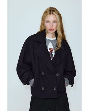 Pull&Bear Korte Jas Van Synthetische Wol - Blauw