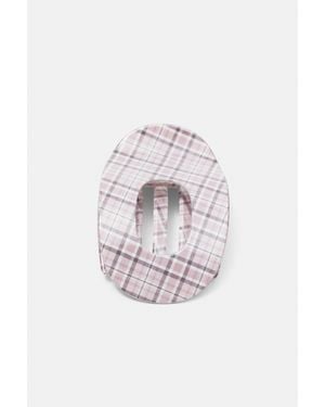 Pull&Bear Fermacapelli Ovale A Quadri - Bianco