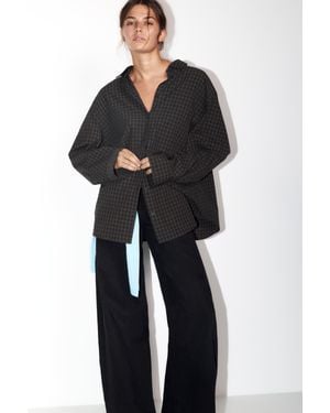 Pull&Bear Chemise Oversize À Carreaux - Noir