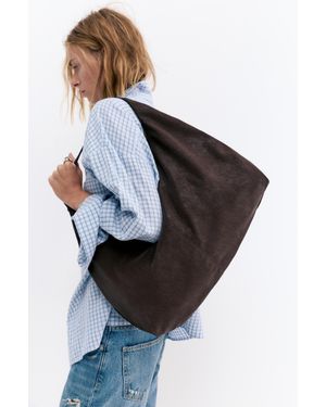 Pull&Bear Maxi Shopper Tas - Grijs