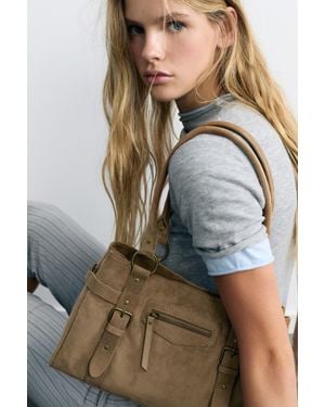 Pull&Bear Shopper Met Gespen - Naturel