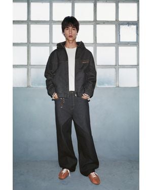 Pull&Bear Jean Baggy, Coupe Décontractée - Bleu
