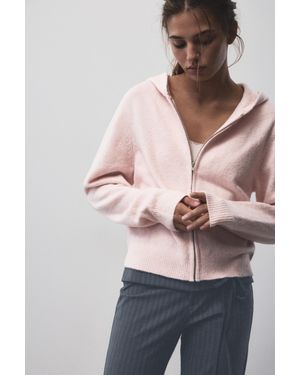 Pull&Bear Cardigan À Capuche Zippé - Rose